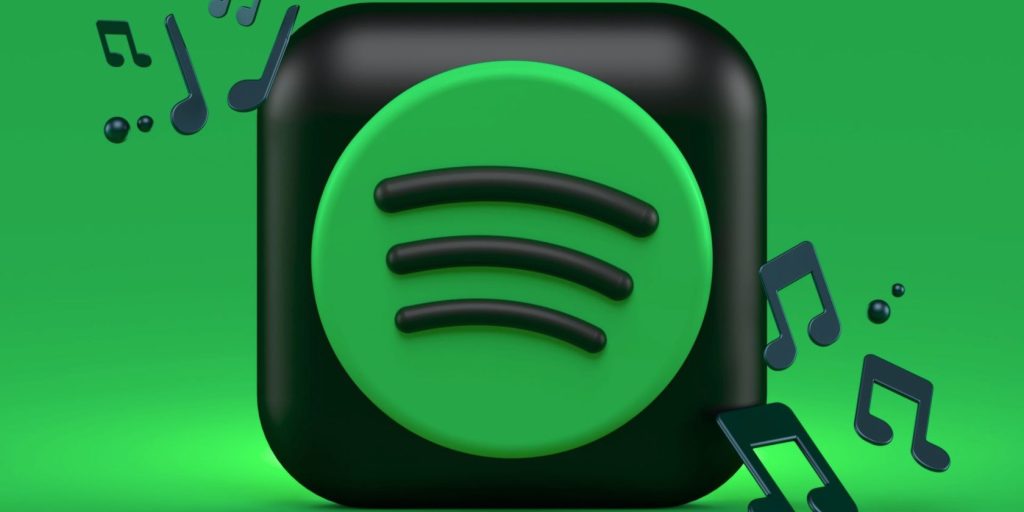 Spotify logo with musical notes