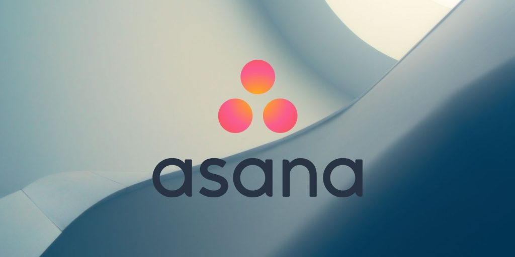 Image of Asana Logo on Blue Abstract Background