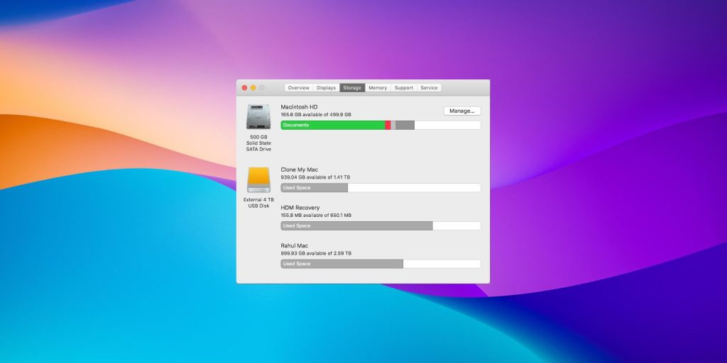 Storage breakdown on macOS