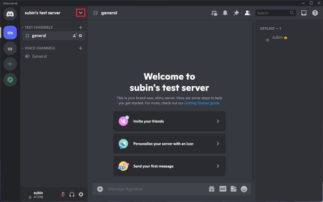 open discord server options